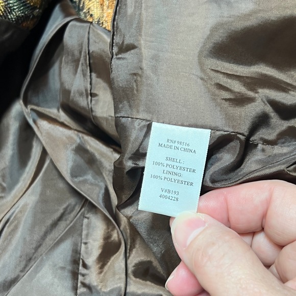 Coldwater Creek Animal Print Blazer Jacket Womens Size 10 Brown Orange - Picture 4 of 9